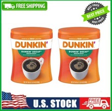 2 PACK Dunkin’ Decaf Medium Roast Ground Coffee, 30 oz Canister 12.36 per pound