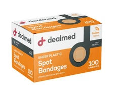 Dealmed 7/8" Spot Sheer Plastic Adhesive Bandage, Box of 100