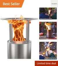 Mesa Heat Deflector, with 3 Detachable Legs, Accessory for Mesa Fire Pit, Cap...