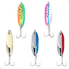 5pcs Fishing Lures Casting Spoon Lure Fishing Spoons for Trout, Bass, Crappie, P