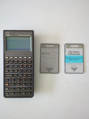 HP 48SX Scientific Expandable Calculator - W/ 2 Card Pacs Equations Solve + ME