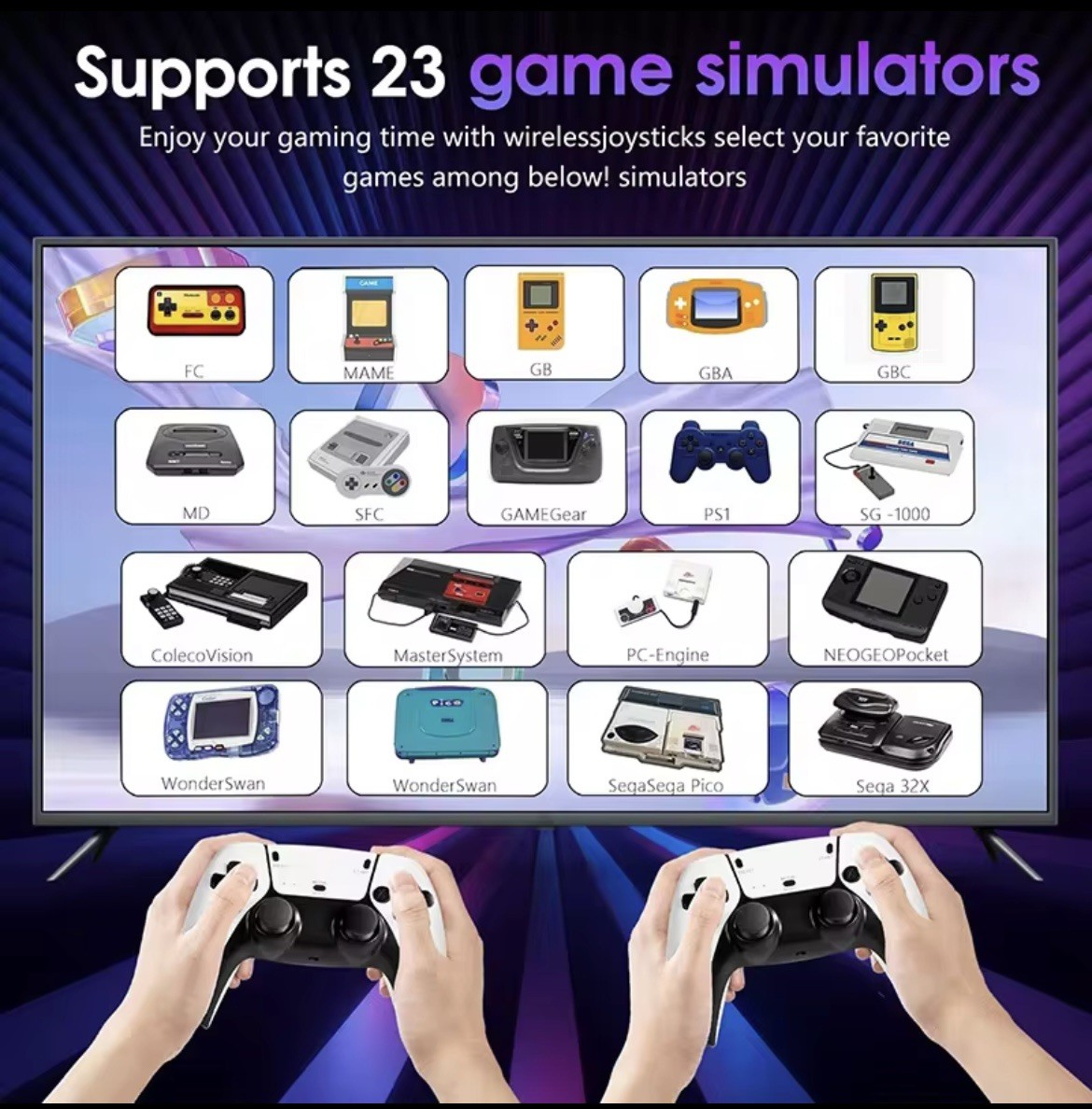 M8 Console Retro 4K HD | Game Stick Portatile + 40.000 Giochi e 2 Controller Wir - 3