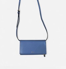 Ralph Lauren Blue Leather Crossbody Wallet Purse Quiet Luxury Designer Classy