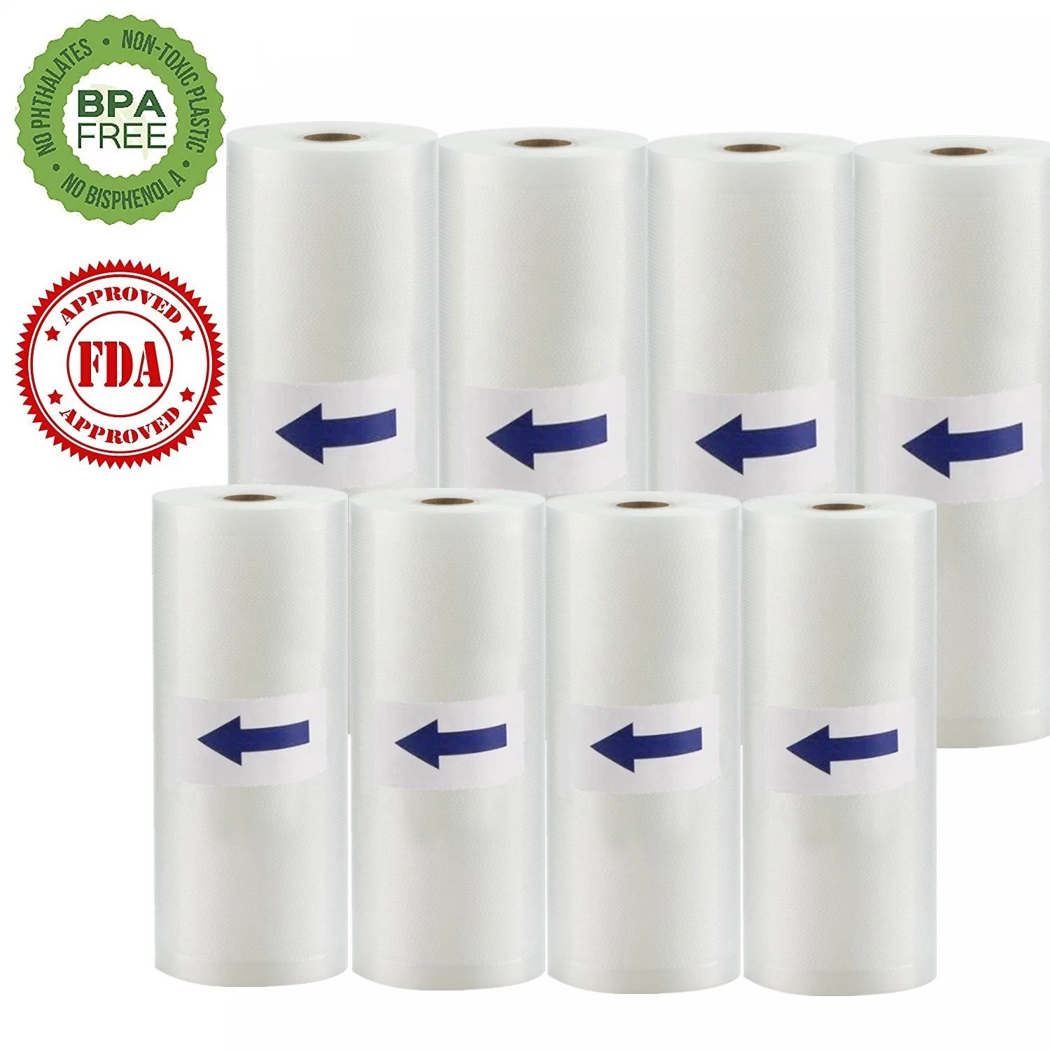 8 Rolls 11x50 8x50 Embossed Vacuum Sealer Bags for FoodSaver Sous Vide BPA Free