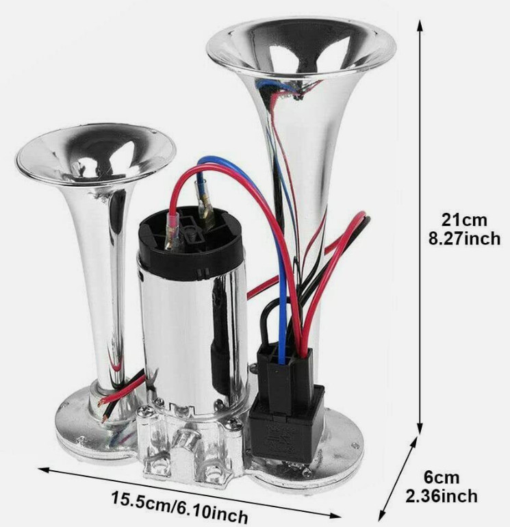 Car Electric Air Horn For Trucks RV Car Boat 12V Super Loud Dual Trumpet