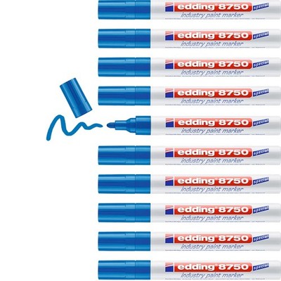 8750 Industry Lackmarker  blau  10 Stifte  Rundspitze 24 mm  Lackmarker zum S...