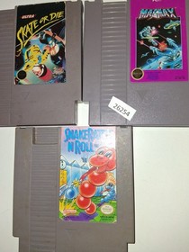 Nintendo games Snake Rattle N  Roll, Magmax, Skate or Die NES  bc15 26254