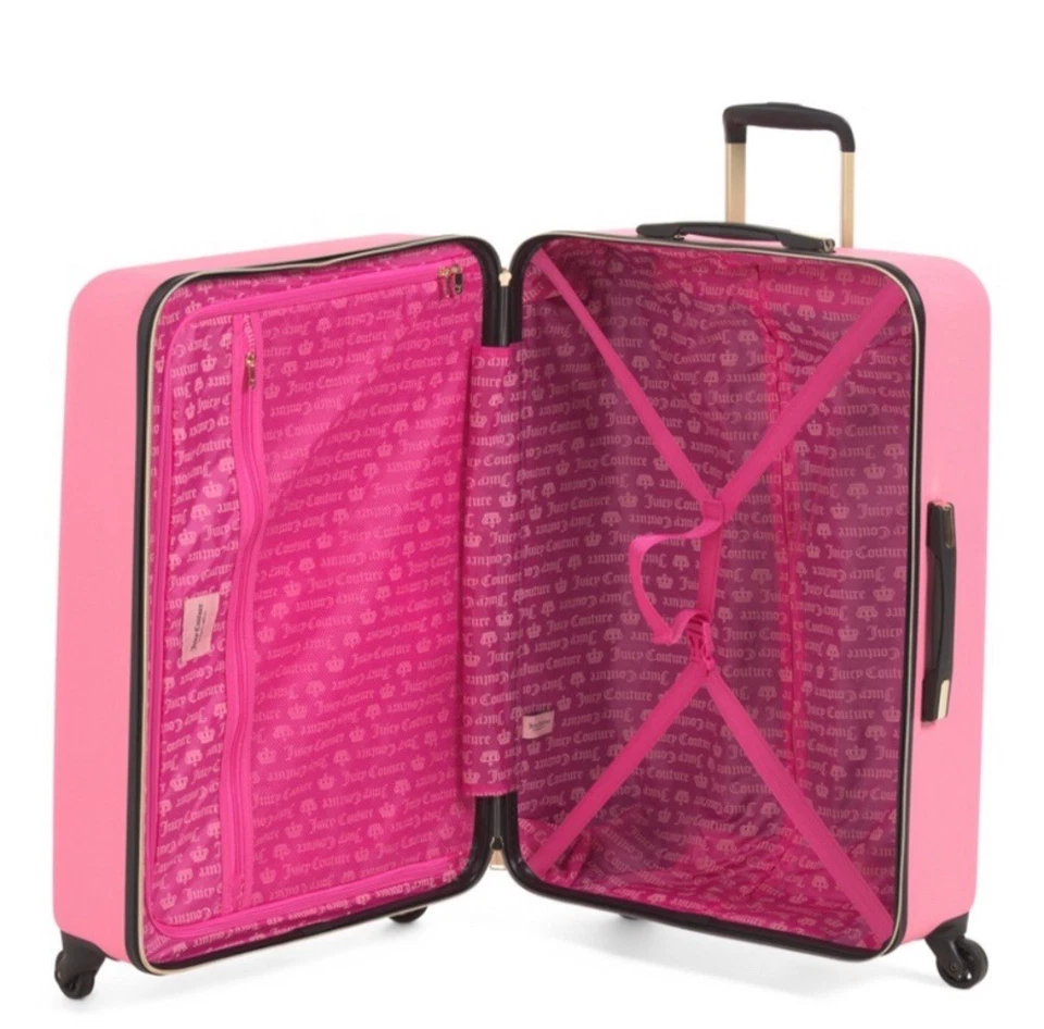NWT Juicy Couture Luggage Pink Large Travel Suitcase 3D Hearts 29” - Image 2 of 4