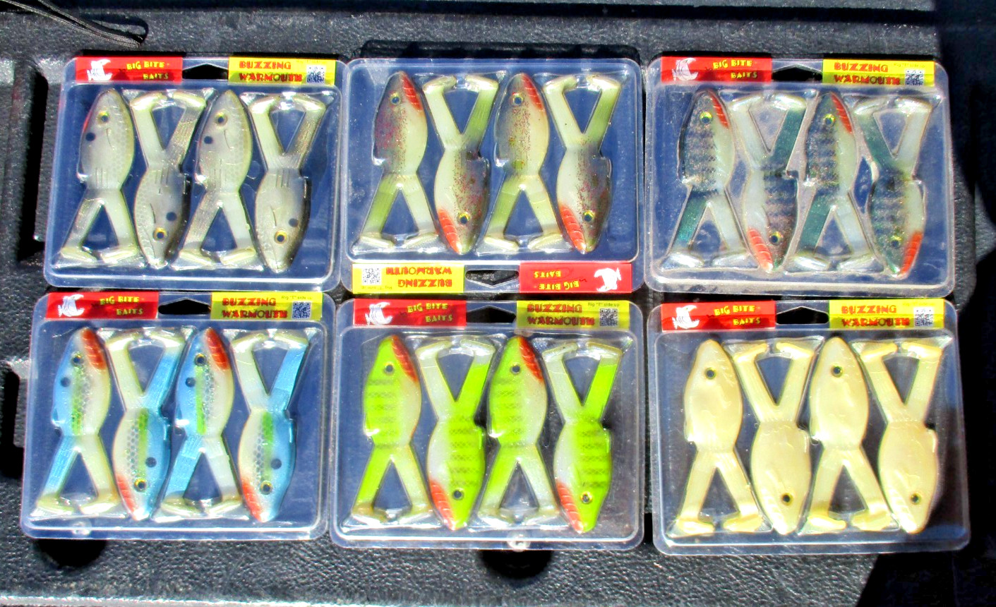 BIG BITE BAITS Buzzing Warmouth Soft Frog Swimbait 4" 4ct - 6 COLOR ASSORTMENT