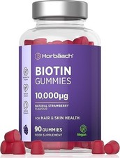 Biotin Hair Growth Gummies 10,000mcg |90 Count| High Strength Biotin -Vitamin B7