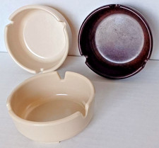 3 Vintage GES-LINE 301 Plastic Ashtray Made In USA Small 3" Round Mid Century