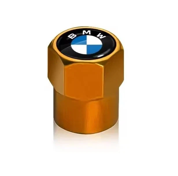 Compatible con BMW Juego de 4 tapas de vástago de válvula de neumático de aluminio anodizado dorado Foto 2 de 4