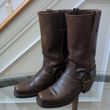 Vintage Frye Harness Boots Women 7.5 M Square Toe Made In USA Biker Moto Boots