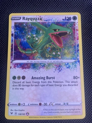 Pokémon Rayquaza 138/185 Vivid Voltage Rare 2020 Card A Beauty