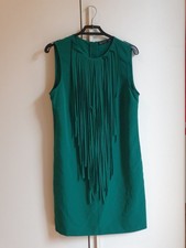 Vestito Verde Zara con Frange-Come Nuovo-Spedizione Veloce