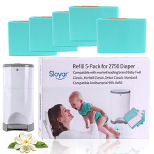 Refill Diaper Pail Bags Compatible with Dekor Classic Diaper Pails 5 Pack Di