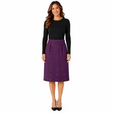 Pendleton Skirt Women 12 Pink Teal Houndstooth Pure Virgin Wool Midi Vintage