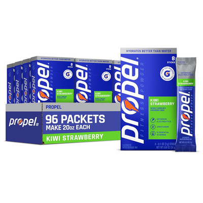 Propel Electrolyte Powder Drink Mix, Kiwi Strawberry, (96 Servings), Zero Sugar,