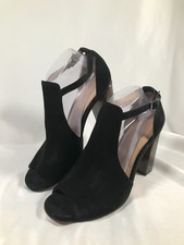 Antonio Melani Black Leather Tortoise Block Heels Womens US 11 M EU 43 UK 8.5