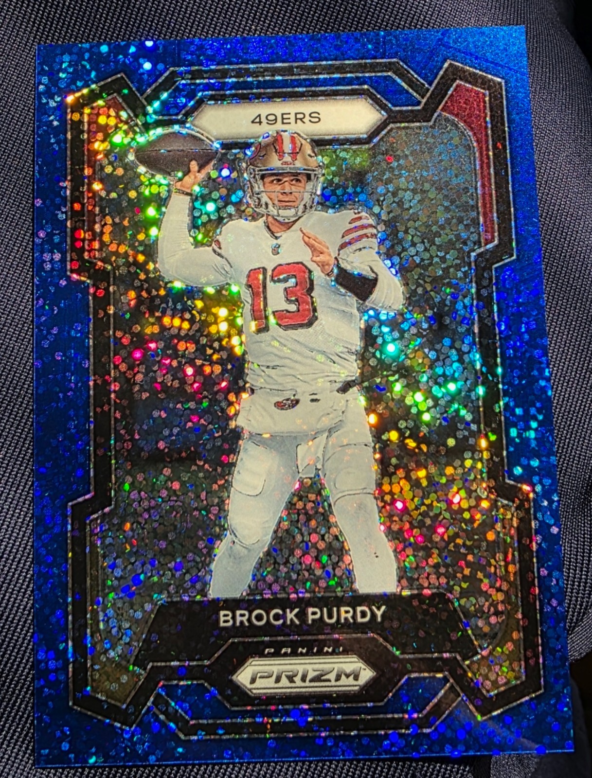 2023 Panini Prizm Blue Sparkle Prizm 8/96 Brock Purdy #266 1b7p