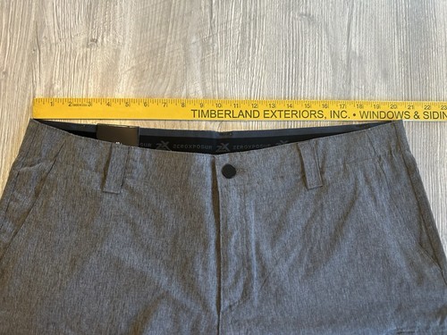 NWT ZeroXposur Sz 40 Slate Gray Stretch Travel Shorts - Flat Front - Zip Pocket - Picture 12 of 15