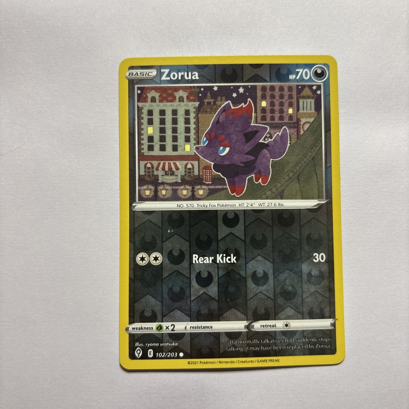 Zorua Reverse Holo - 102/203 - Evolving Skies Pokemon 2021