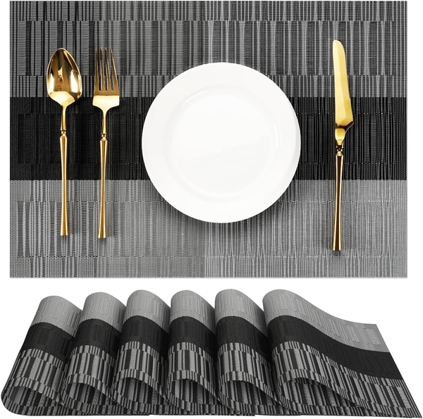 Tischsets Abwaschbar, Platzsets Abwaschbar PVC Platzdeckchen | 6Er Set Tischsets-image