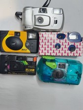 Lot of 5 Vintage Disposable 35mm Film Cameras Kodak Studio 35 Fuji Waterproof