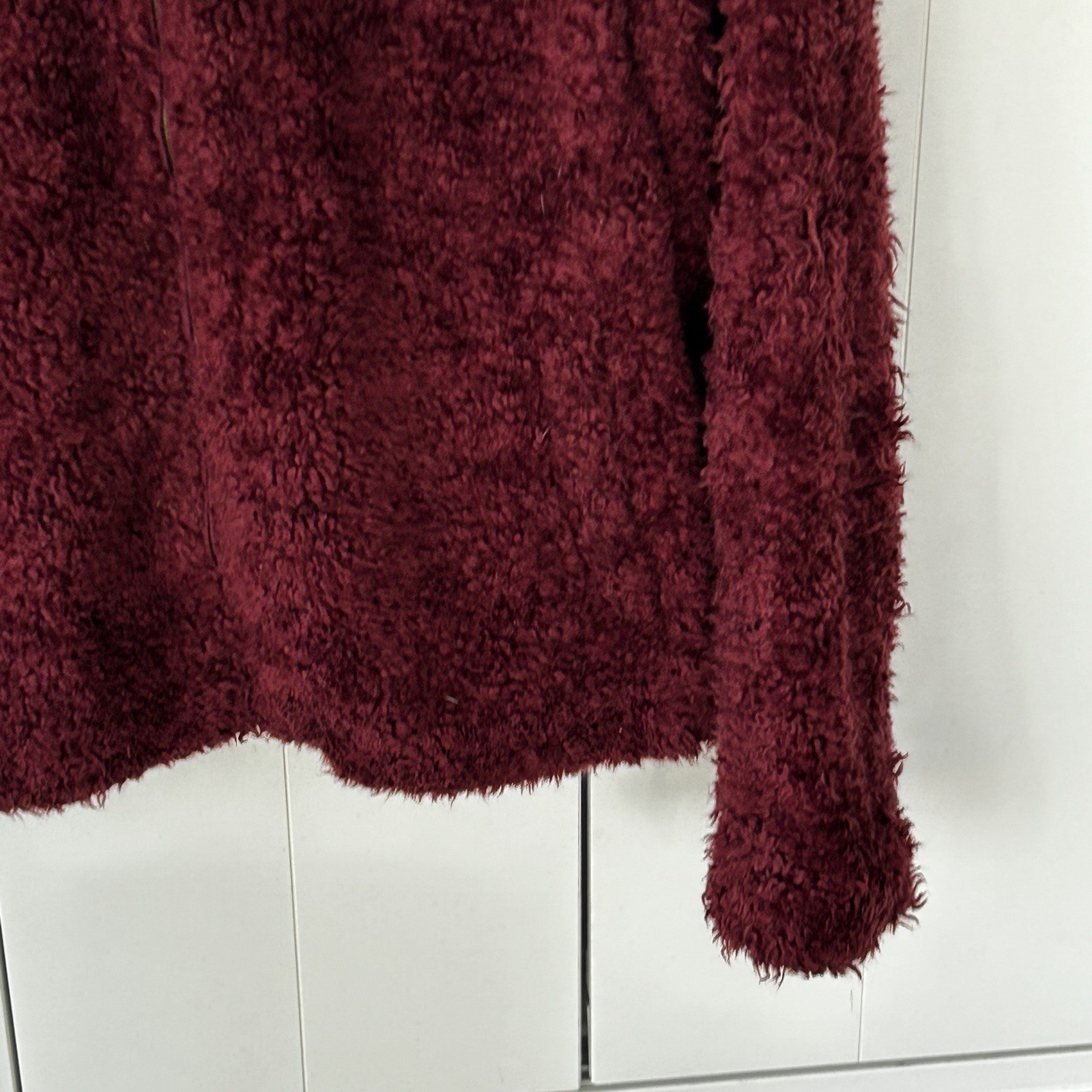 Pendleton Fuzzy Zip Jacket Size Medium Dark Red M… - image 3