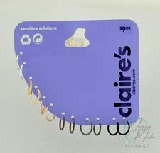 New Claire’s 10-Pair Sensitive Solutions Mixed Color Hoop Earrings Set