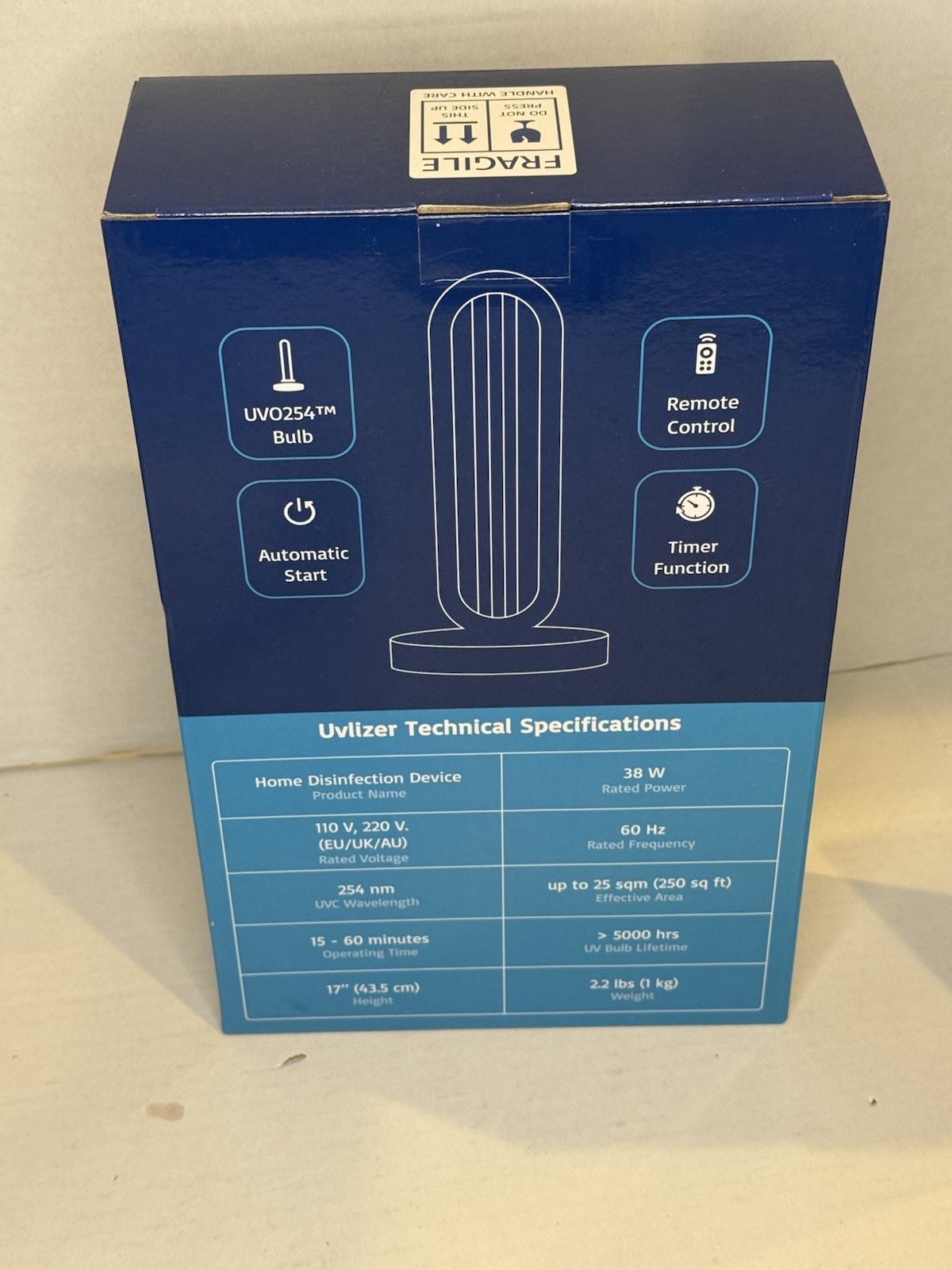 Uvlizer UVO254 Home Disinfection Device Room Sanitizer with UV Light New