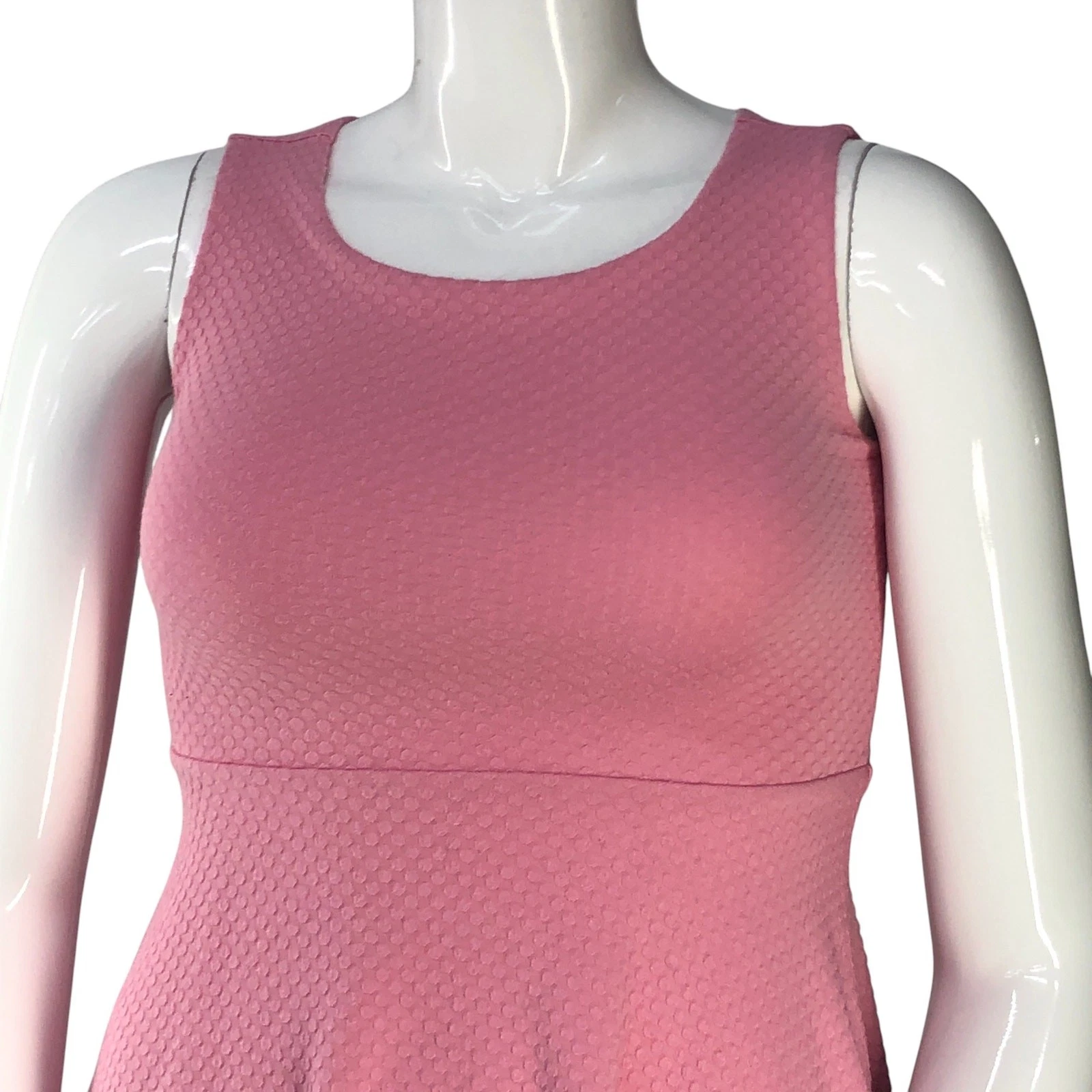 Abito Kate Spade bambina taglia 12 Vivian skater rosa testurizzato elasticizzato