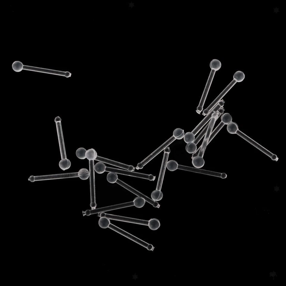20 parti di cristallo trasparente acrilico del perno della linguetta della barra - Immagine 4 di 4