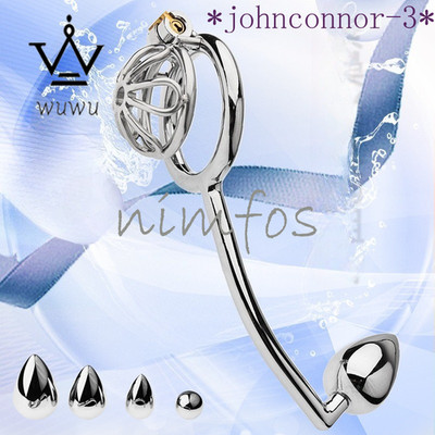 Chastity Cage with Hook 2 in 1 Male Metal Chastity Cage Device Ring Lock