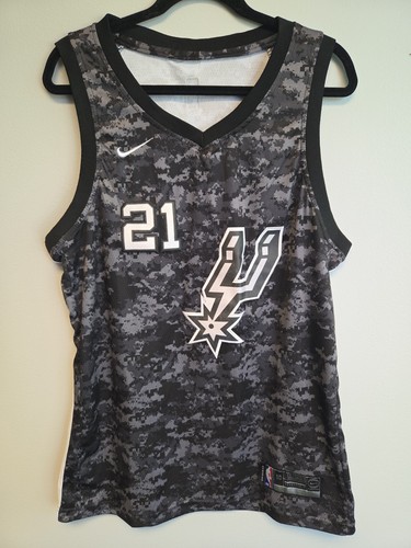 Nike San Antonio Spurs Tim Duncan NBA City Edition Swingman Jersey  Sz 50 Camo