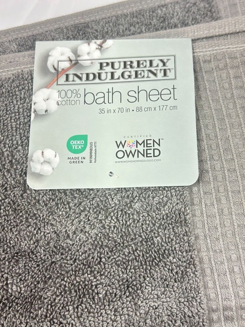 Purely Indulgent Bath Sheet Gray 100% Cotton Oversized 35x70 Plush Soft Costco T