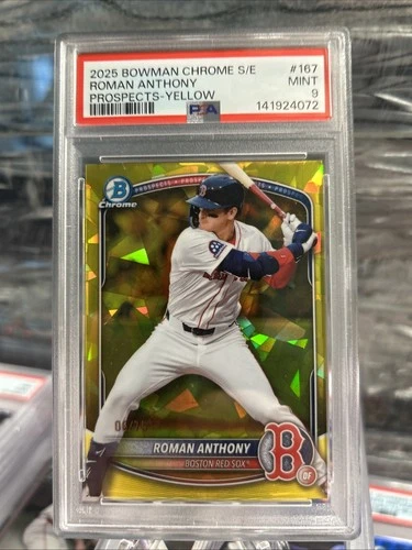 Roman Anthony 2025 Bowman Chrome Sapphire Yellow Refractor /75 PSA10