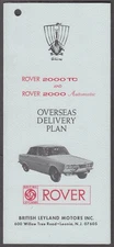 British Leyland Rover 2000TC & Automatic Overseas Delivery Plan folder 1969