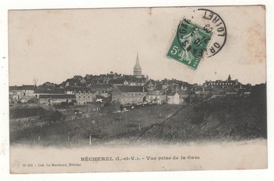 CPA 35 - BECHEREL: ANSICHT VOM BAHNHOF (ILLE-et-VILLAINE) GESCHRIEBEN 1909 Zustand