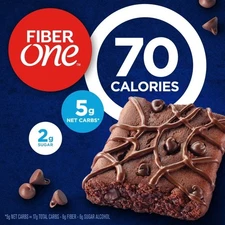 Fiber One 70 Calorie Brownies, Chocolate Fudge Snack Bars, Mega Pack, 18 Ct, 16