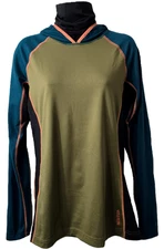 Burton Midweight X Base Layer Top M Women Long Neck Hoodie Colorblock Ski Snow