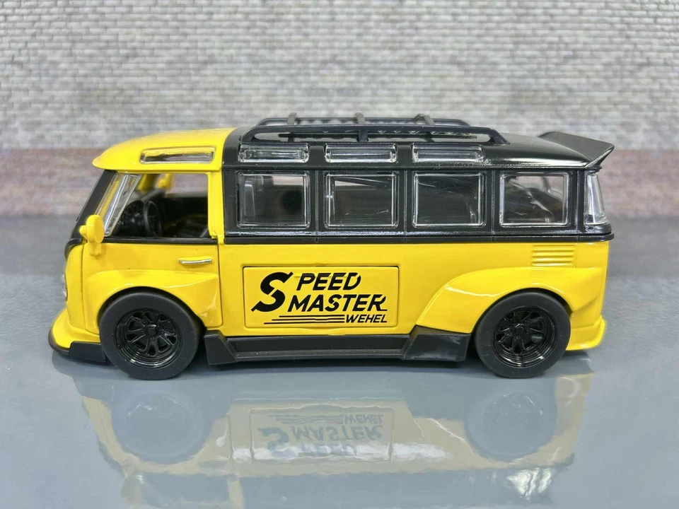 Volkswagen Transporter T1 Tuned Widebody 1:32 Scale Diecast Model Van Yellow VW - Image 3 of 4