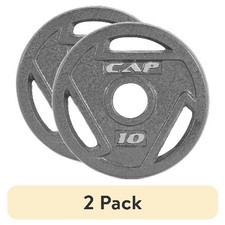 2 pack CAP Barbell, 10lb 2 inch Olympic Grip Weight Plate, Grey