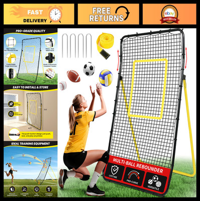 Volleyball Rebounder Net 7x4 Ft - Bounce Back Training Equipment, 5 Angles, Easy