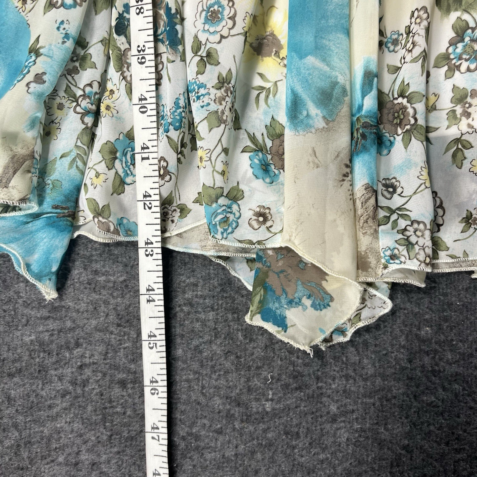 Rabbit Rabbit Rabbit Dress Size 8 Blue Floral Slip Sundress Sheer Lined Fairy