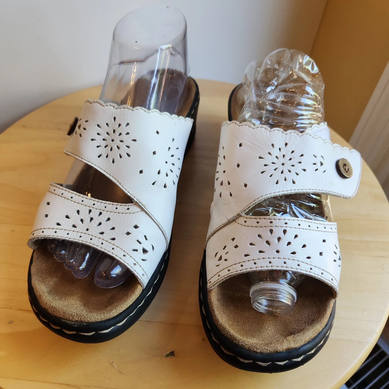 Sandali donna Clarks bianchi in pelle taglia 8 media