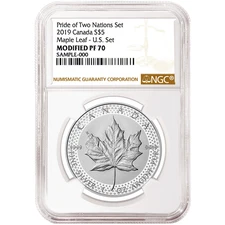 2019 Modified Proof $5 Silver Canadian Maple Leaf NGC PF70 Brown Label Pride of