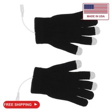 YARNOW USB Heated Gloves for Winter Touch Screen Use, Black Cotton