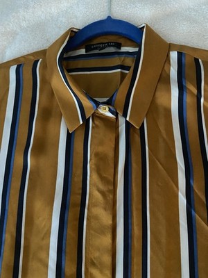 Lafayette 148 New York Men's XL Silk Striped 32/33 Dress Shirt
