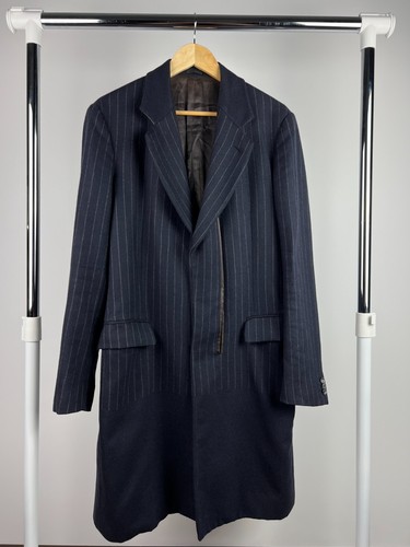 Alexander McQueen Men's Vintage Wool Navy Striped Coat 48 size